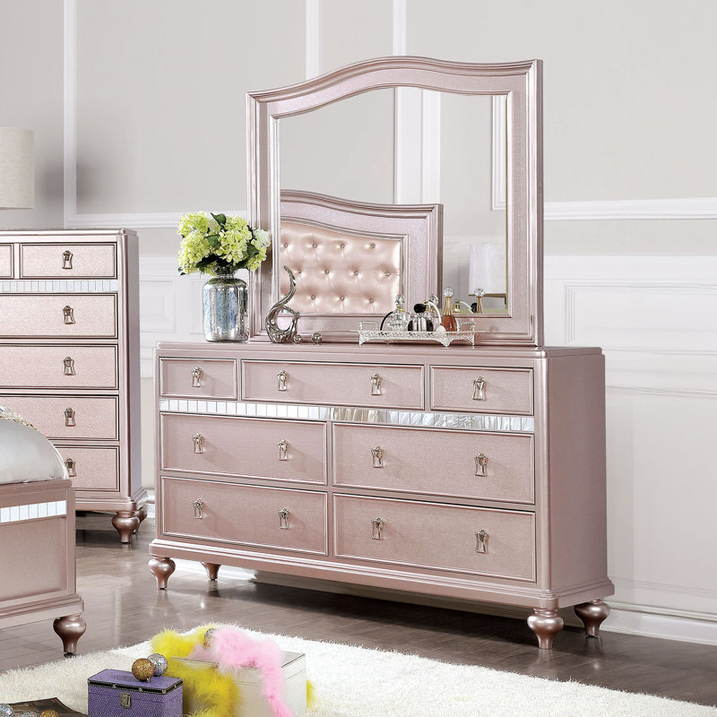 Rosdorf Park Annistyn 7-Drawer Double Dresser with Mirror